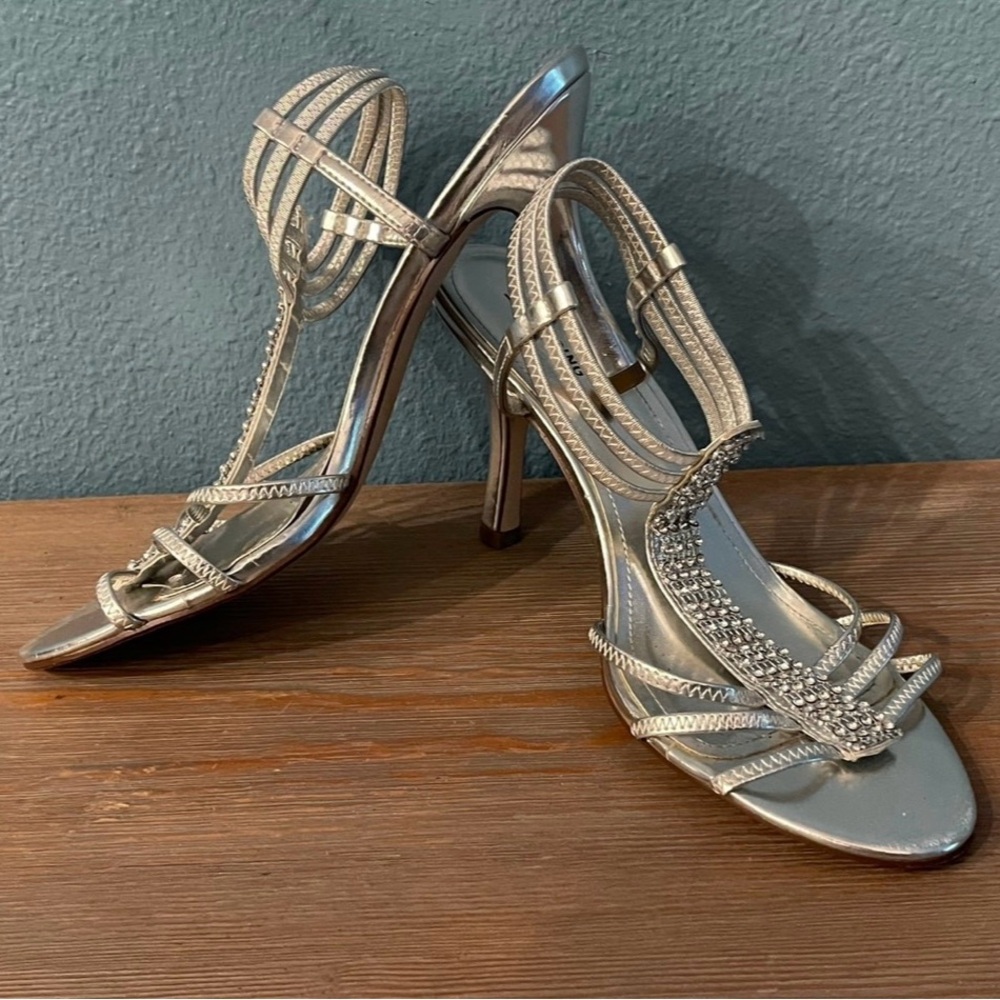 Elegant Call it Spring Silver Strappy Heels